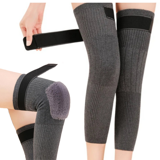 1 Pair Unisex Winter Wool Thermal Knee Warmers And Brace Pads Durable Comfortable Practical Choice For Cold Weather Protection And Support