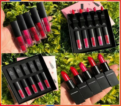 3CE 10-Piece Lipstick And Lip Tint - Cosmetic Product Designed For Lip Makeup And Daily Beauty Routine (Mix Color)