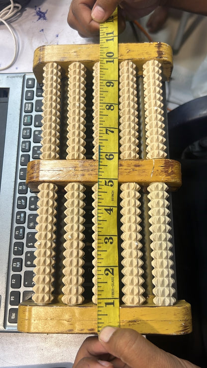 Traditional Wooden Roller Foot Massager Durable Natural Wood Design For Relaxation Stress Relief And Improved Blood Circulation